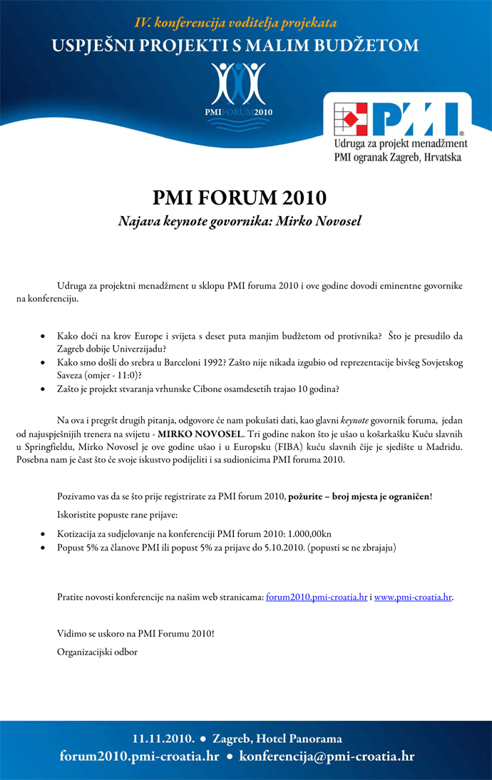 PMI Forum 2010.